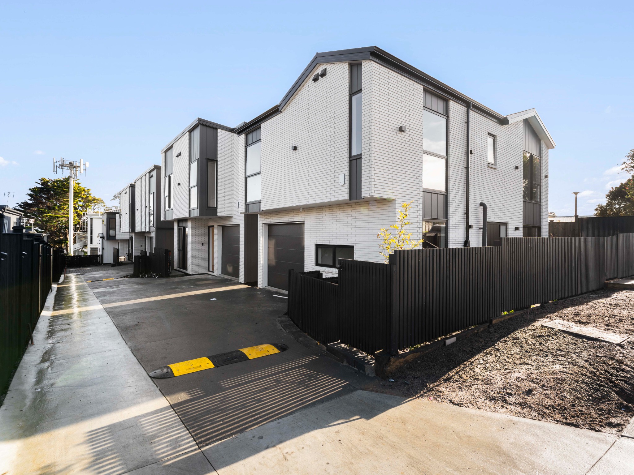 Private driveway and residence exteriors