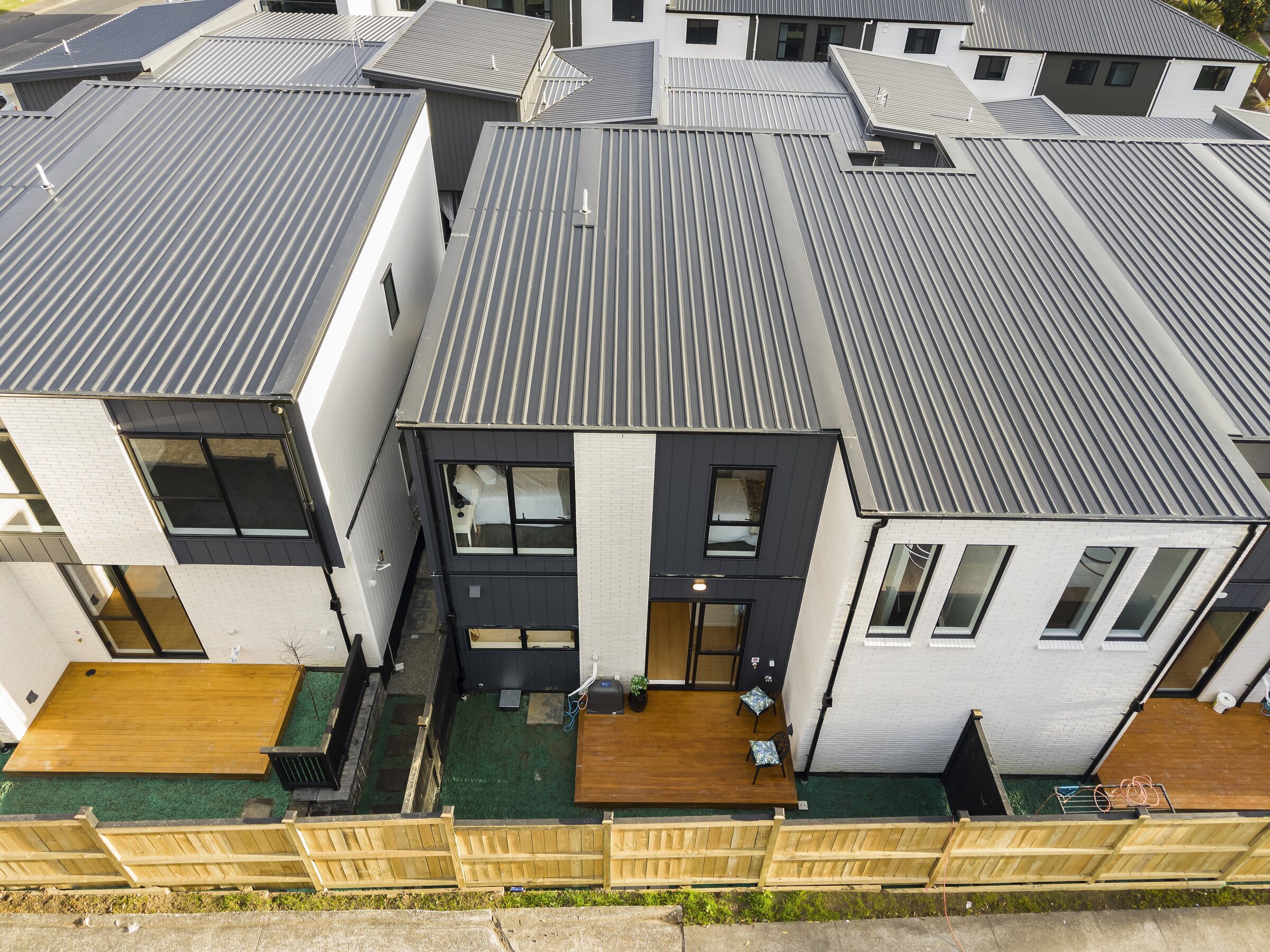 125 Ridge Road and its private outdoor spaces viewed from above